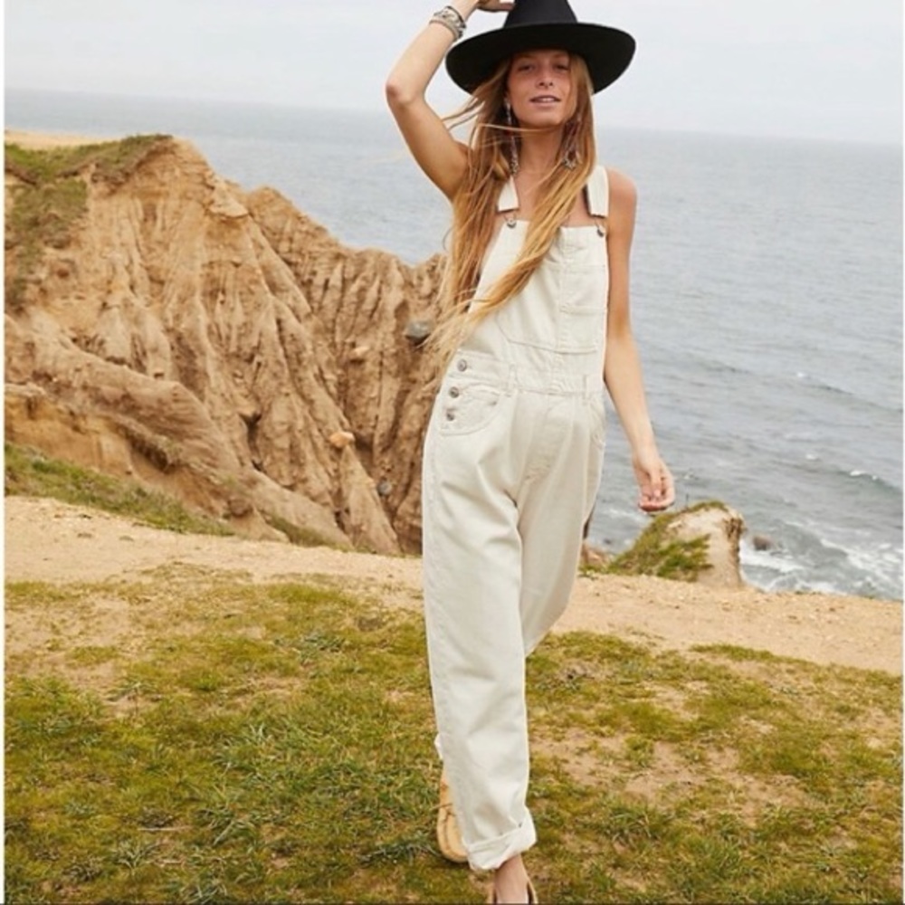 Free People We the Free Ziggy Denim Overalls Parchment
